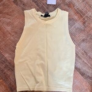 NWT Sleeveless Yellow Crop High Neck Tank Top